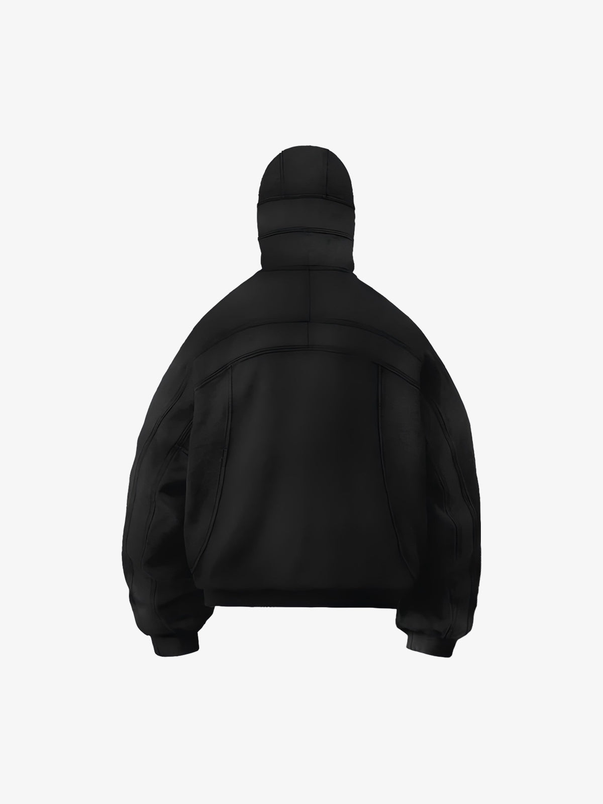 Fermuarlı Fleeceli Retro Eye-Hood Kapüşonlu Sweatshirt