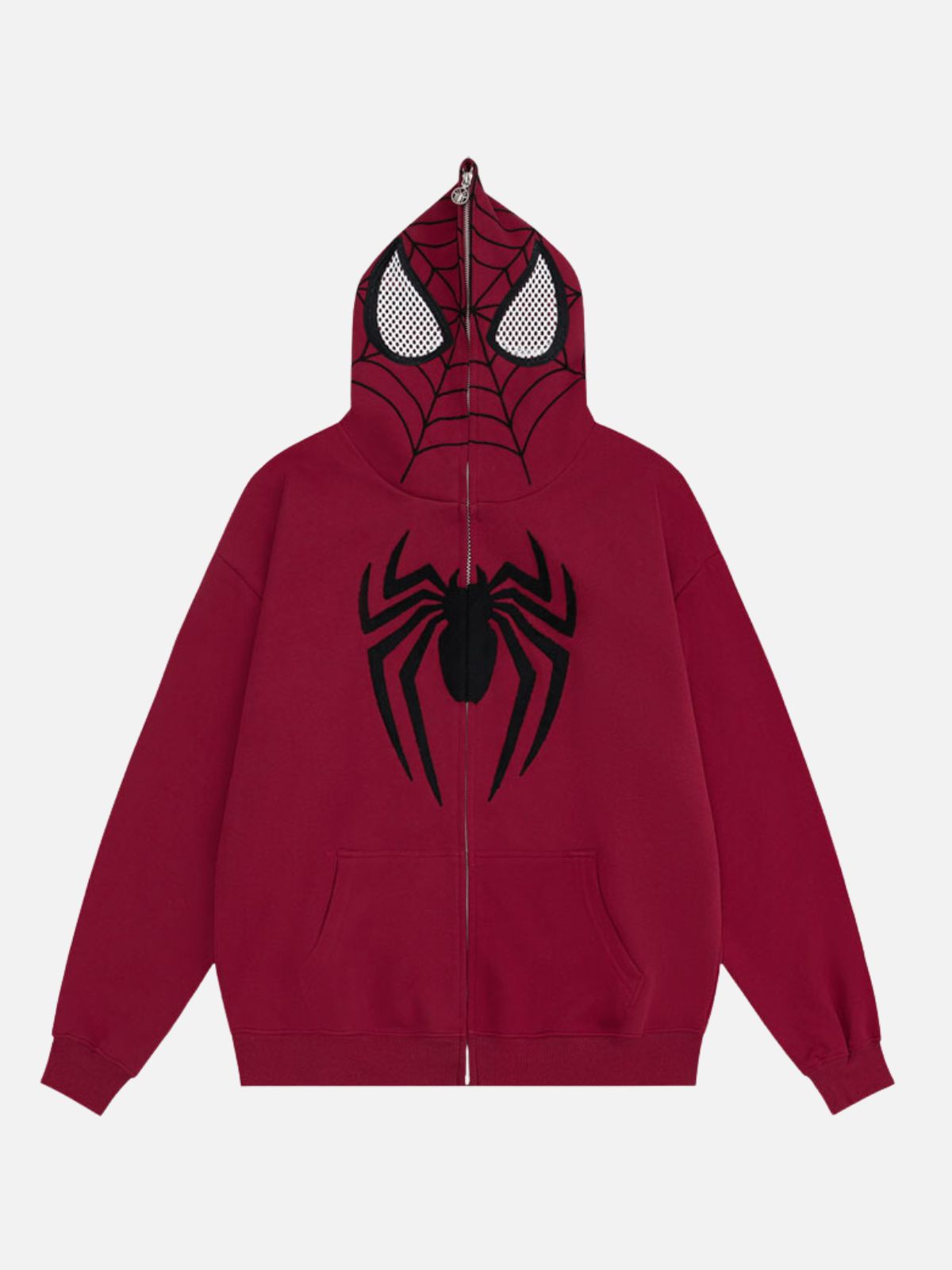 İşlemeli Fermuarlı Hoodie