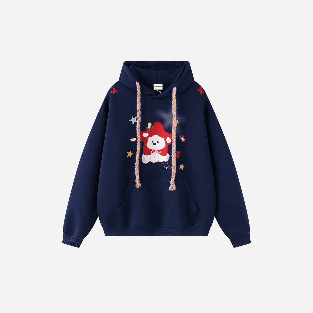 UrbanLaws Amerikan Stil Oversize Köpek Baskılı Hoodie