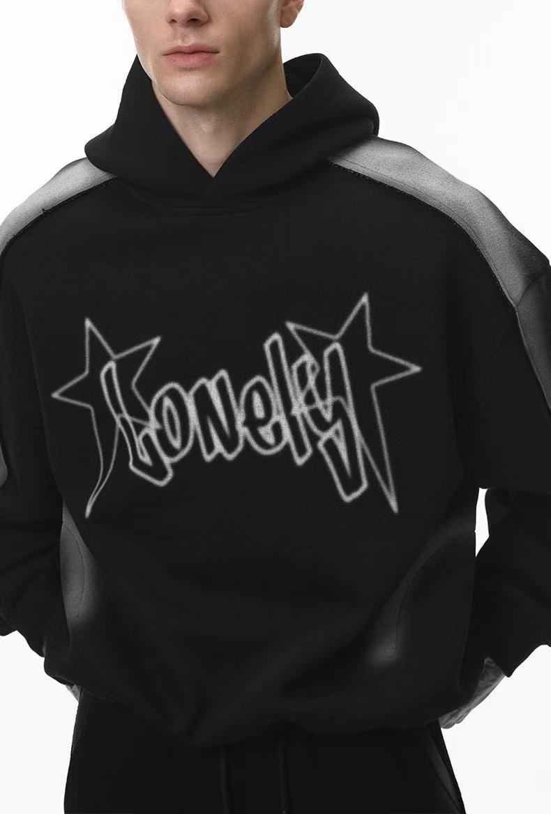 UrbanLaws Oversize Sprey Boya Baskılı Air Layer Hoodie