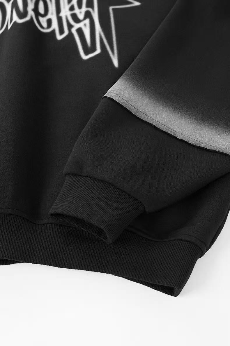 UrbanLaws Oversize Sprey Boya Baskılı Air Layer Hoodie