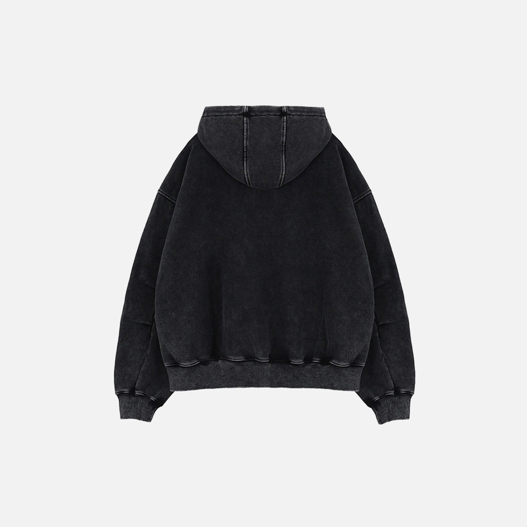 UrbanLaws Retro Siyah Oversize Hoodie