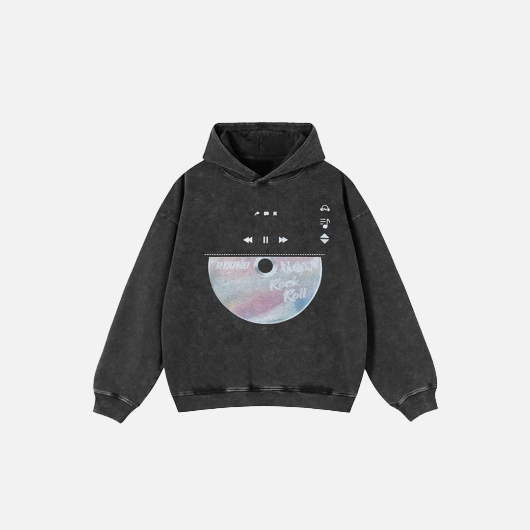 Y2K Retro Soundwave Kapüşonlu Sweatshirt