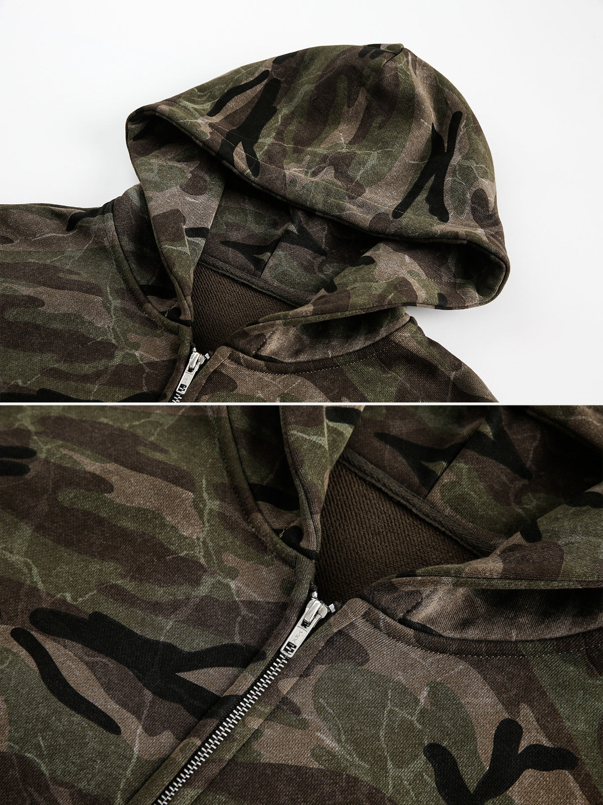 CAMMOS - Cropped Basic Zip Up Hoodie