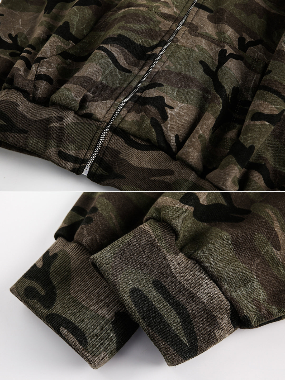 CAMMOS - Cropped Basic Zip Up Hoodie