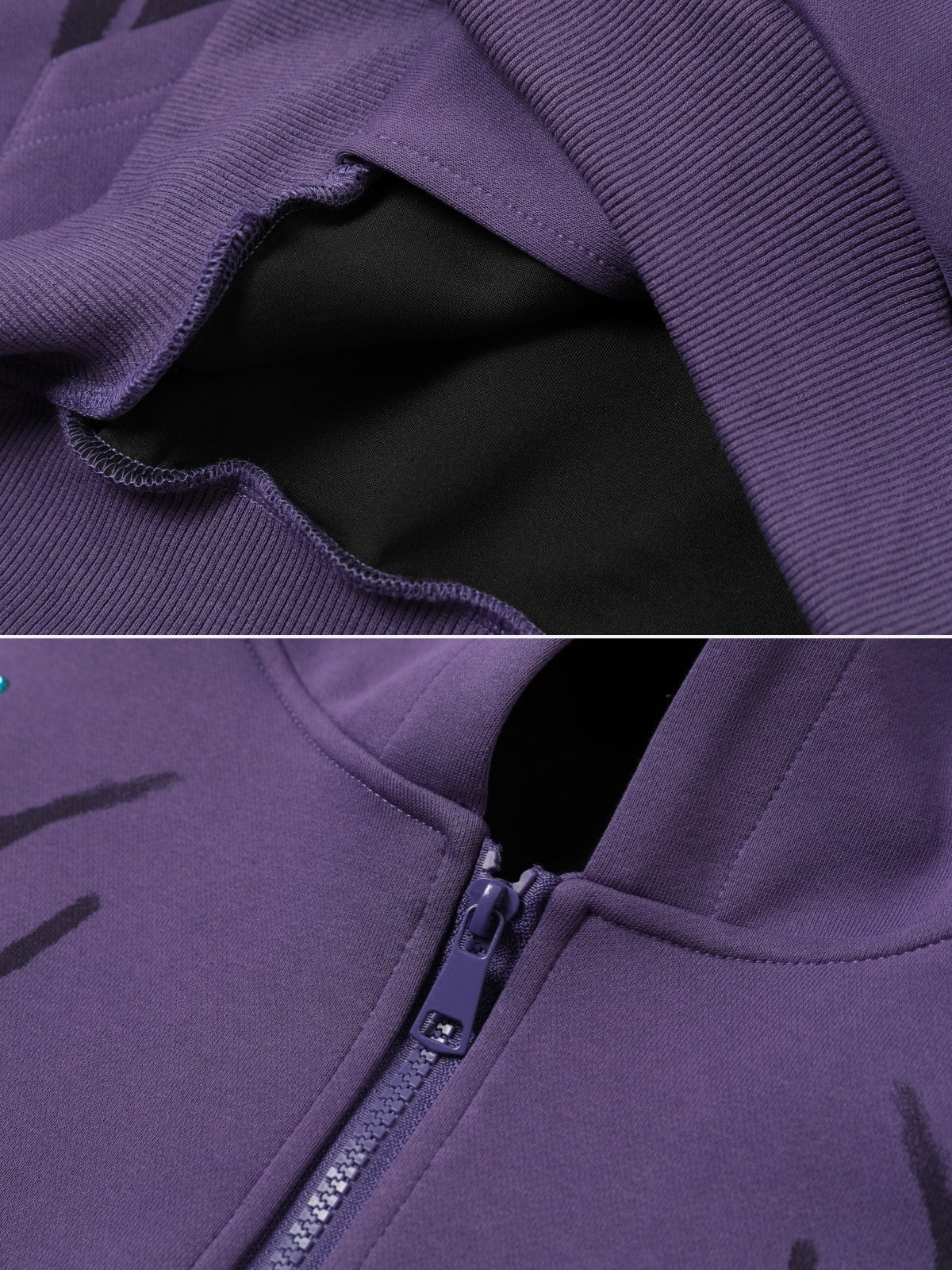 UrbanLaws Oversize Taş Detaylı Fermuarlı Hoodie