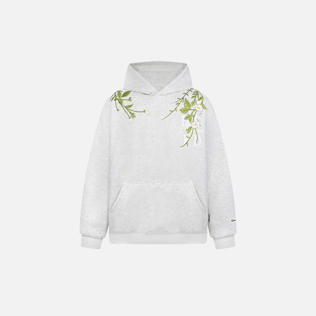 UrbanLaws Günlük Kullanıma Uygun Çiçek İşlemeli Hoodie