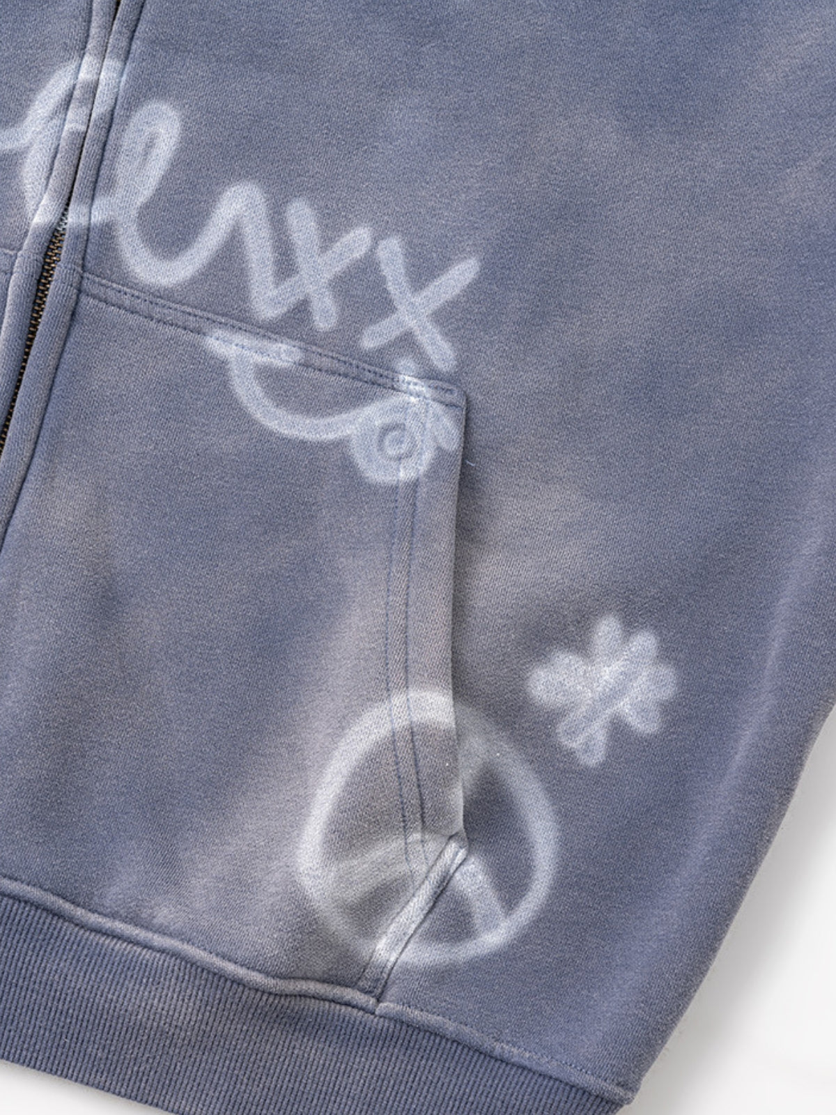 UrbanLaws Sokak Modası Print Zip-Up Oversize Hoodie