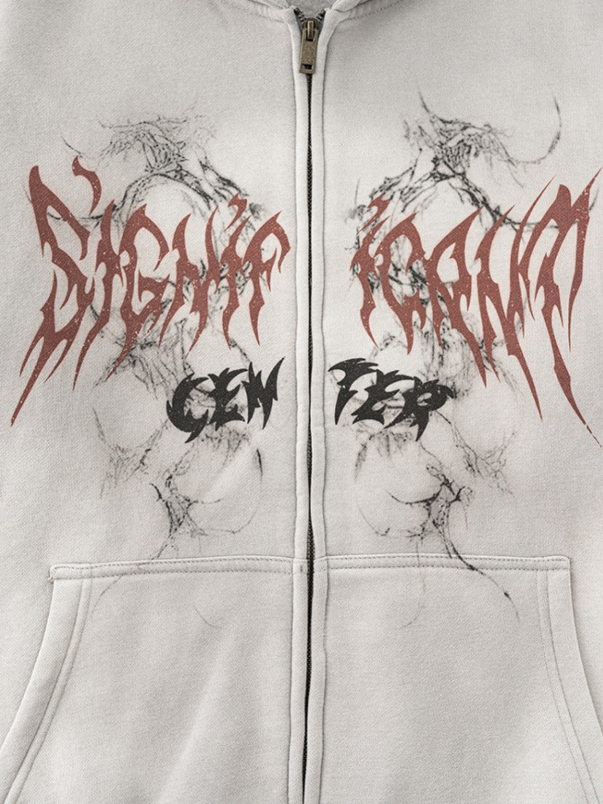 UrbanLaws Sokak Modası SINGUS Print Zip-Up Hoodie