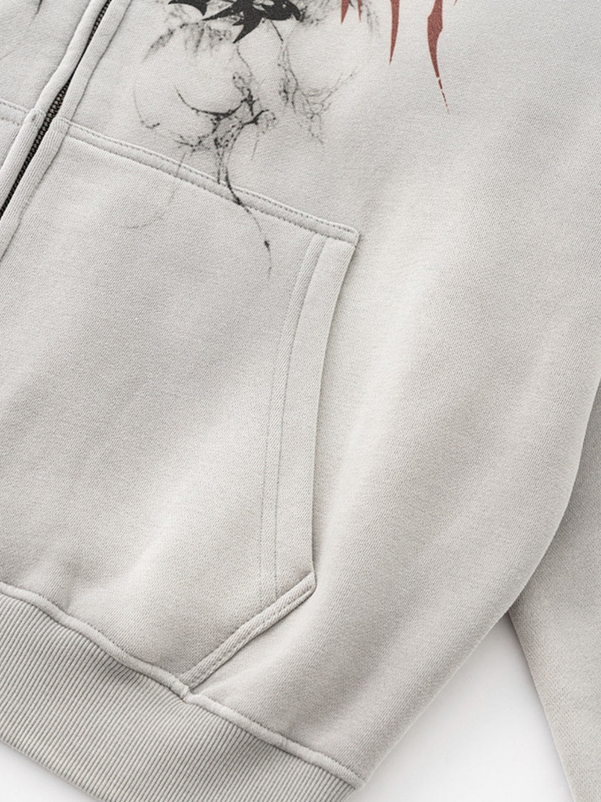 UrbanLaws Sokak Modası SINGUS Print Zip-Up Hoodie