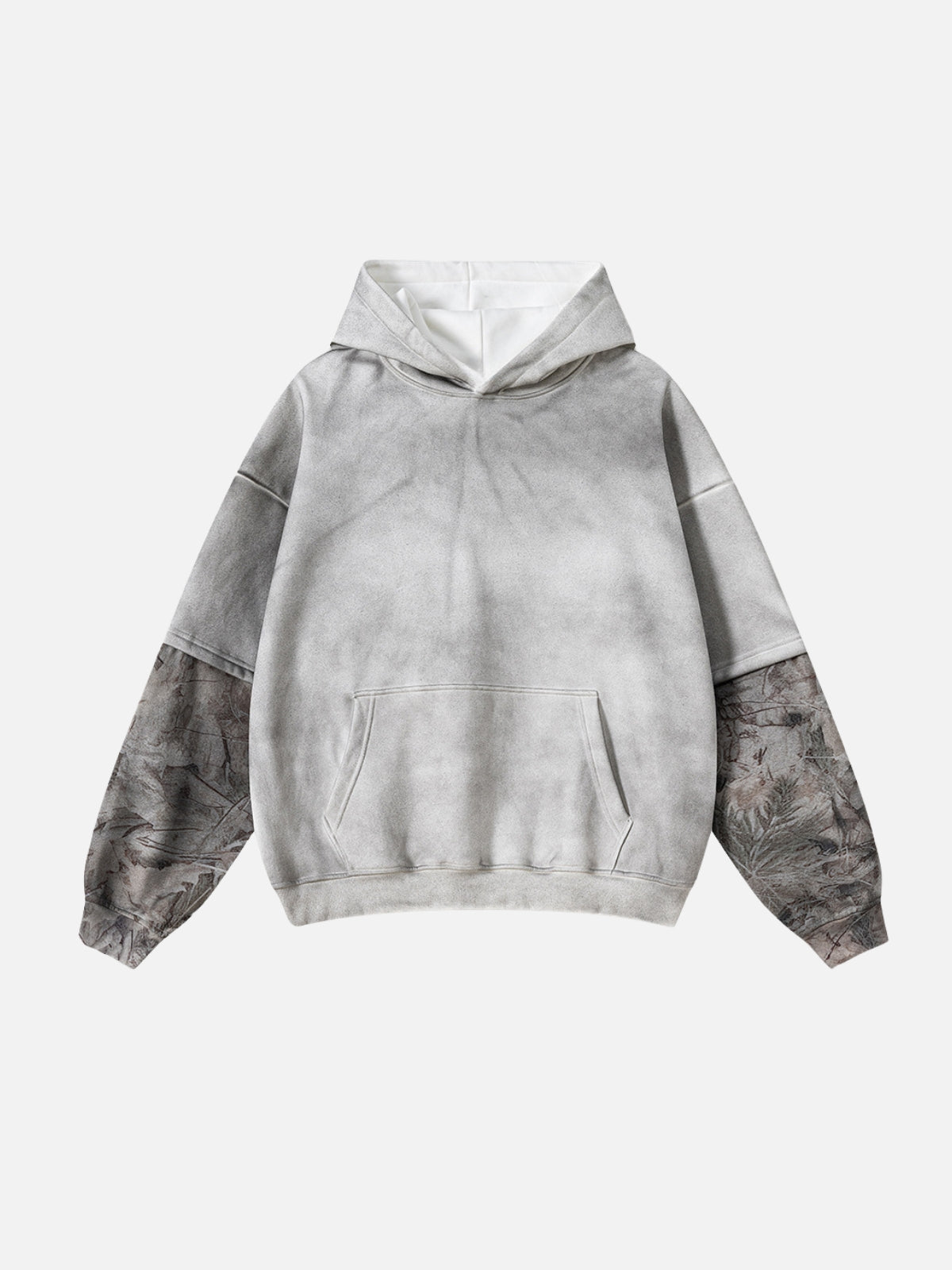 UrbanLaws Washed Camo Sleeve Kapüşonlu Sweatshirt
