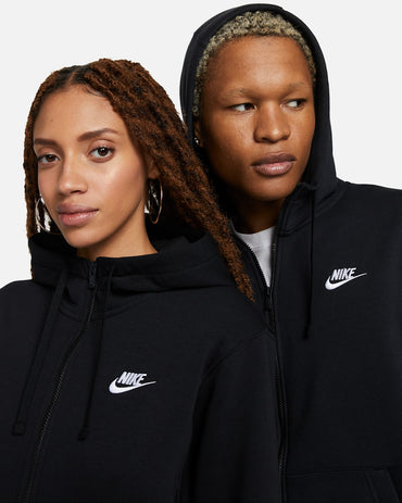 Nike Club Fleece Full-Zip Hoodie Kapüşonlu Siyah