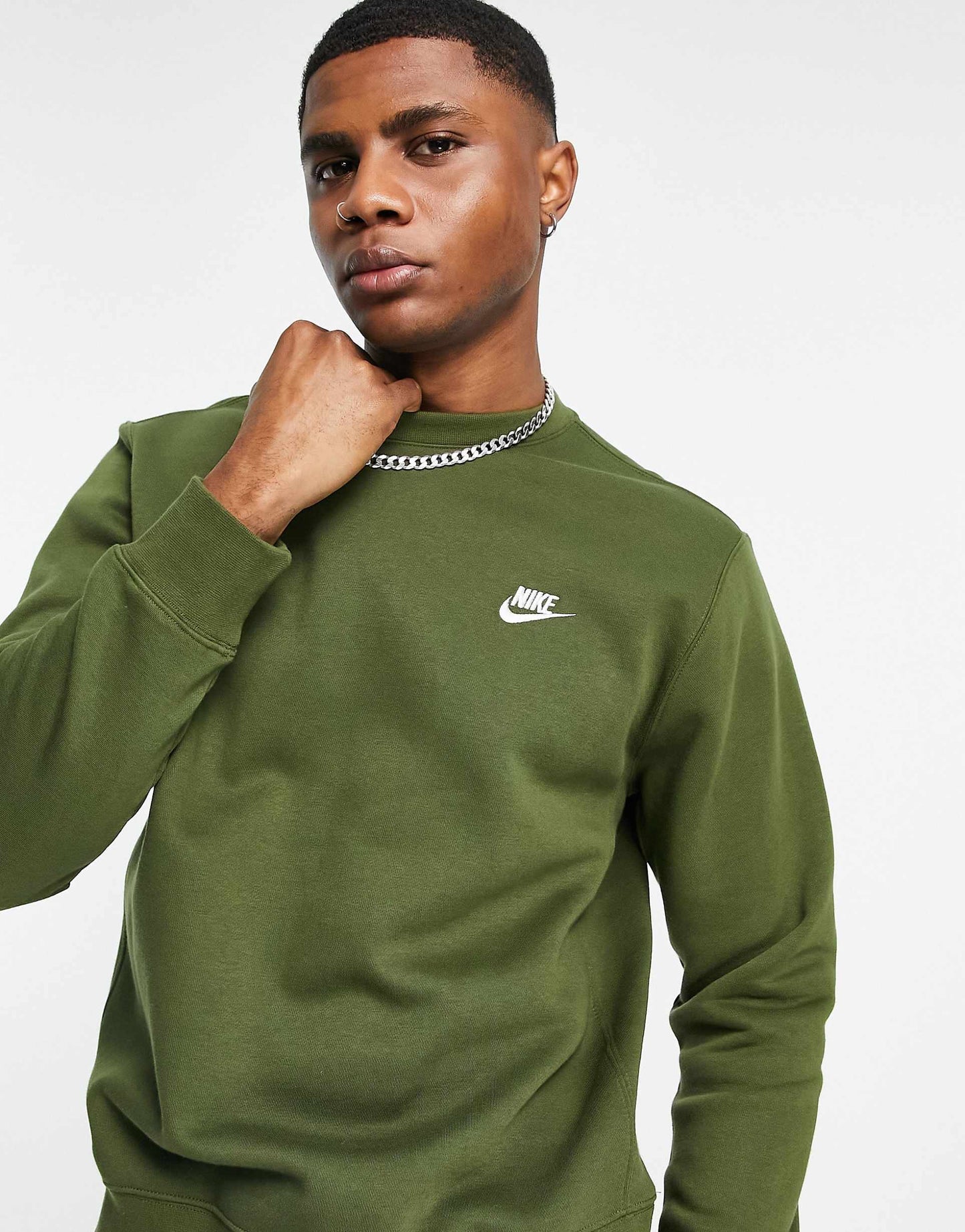 Nike Club Fleece Crewneck Sweatshirt Haki