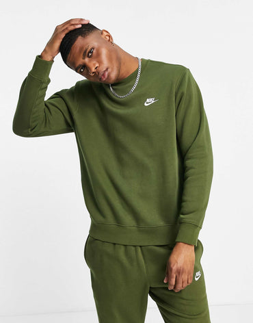 Nike Club Fleece Crewneck Sweatshirt Haki