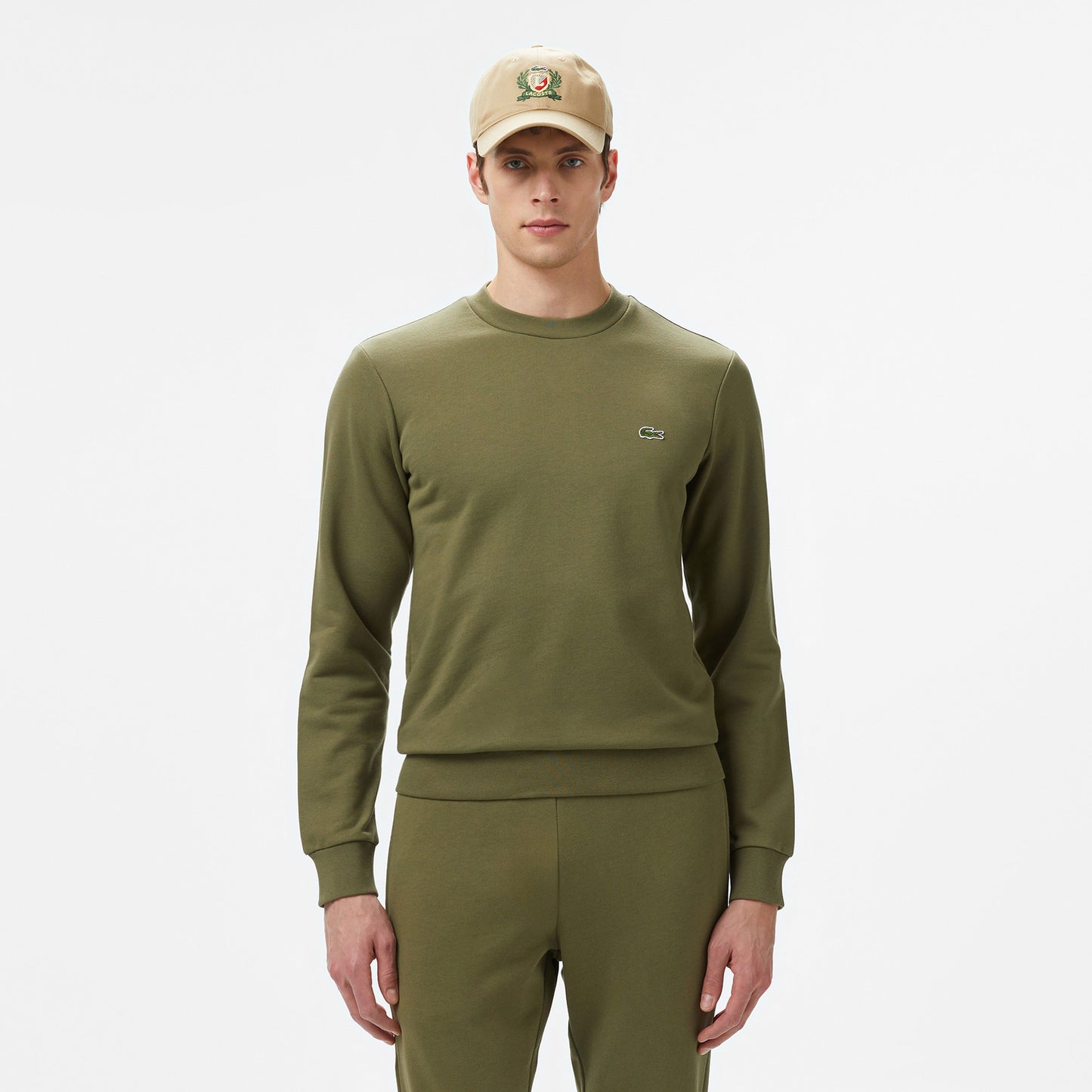 LCST Classic Fit Bisiklet Yaka Sweatshirt Haki