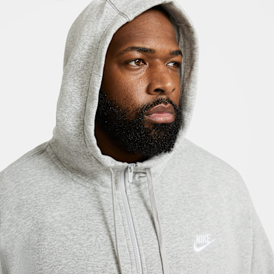 Nike Club Fleece Full-Zip Hoodie Kapüşonlu Gri
