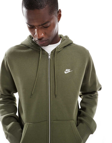 Nike Club Fleece Full-Zip Hoodie Kapüşonlu Haki