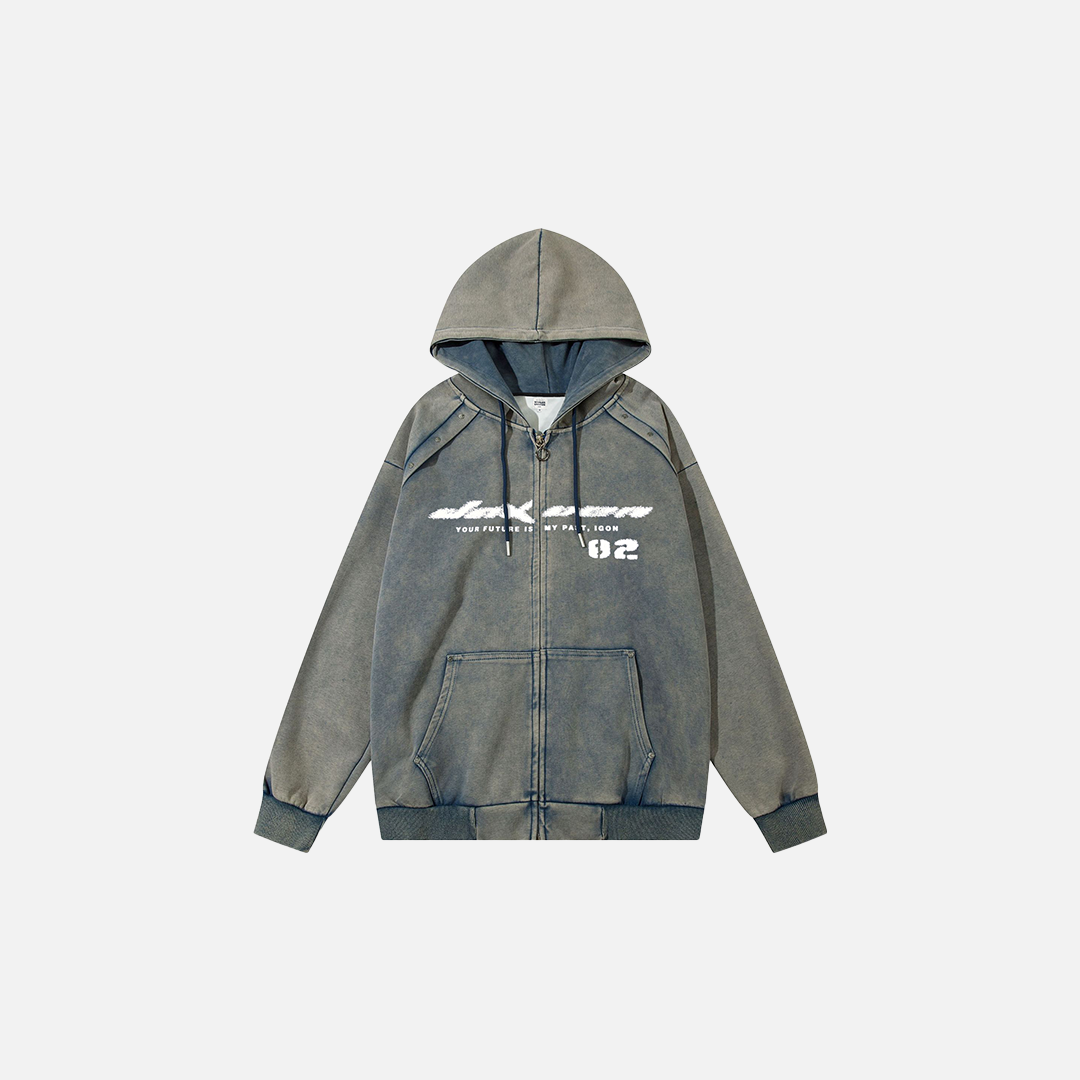 UrbanLaws Sınırlı Üretim Mavi Fermuarlı Hoodie