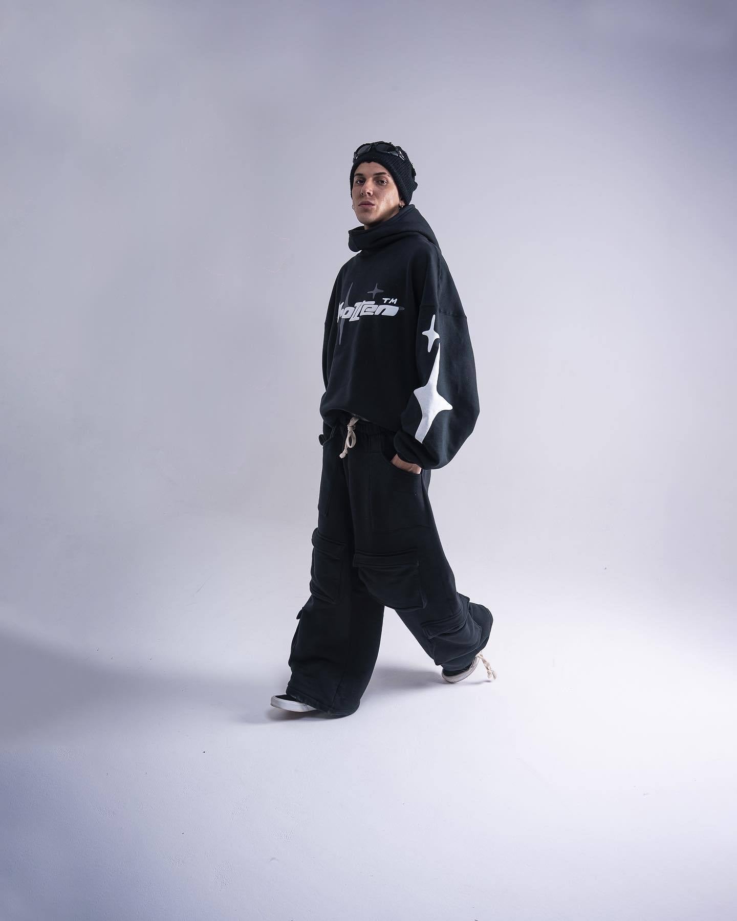 Y2K Galactic Flux Kapüşonlu Sweatshirt