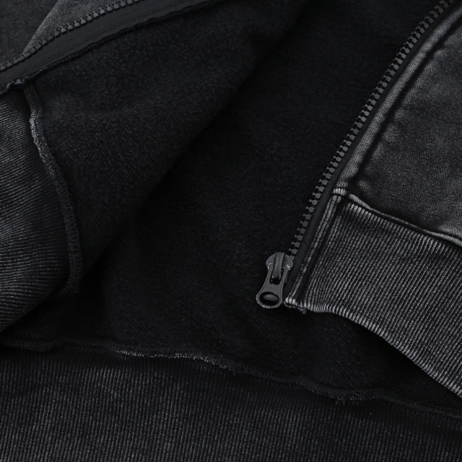 UrbanLaws Retro Siyah Oversize Hoodie