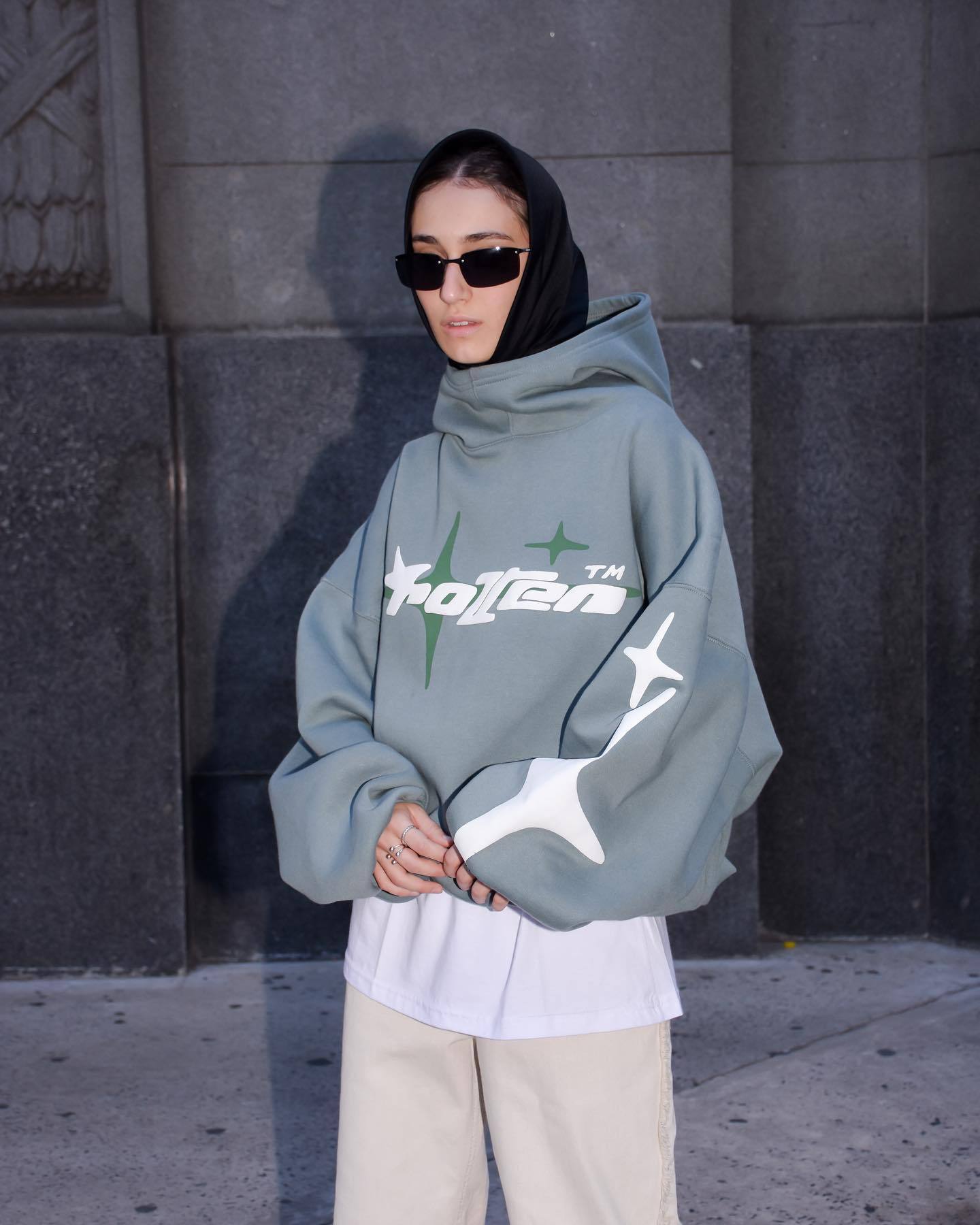 Y2K Galactic Flux Kapüşonlu Sweatshirt