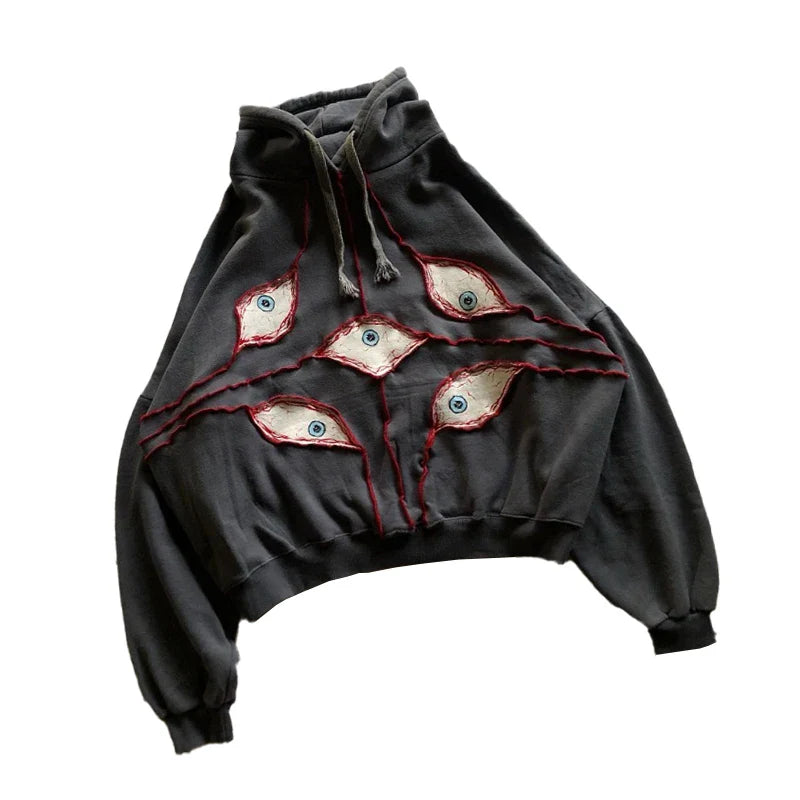 Y2K Hip-Hop Baskılı Kapüşonlu Hoodie