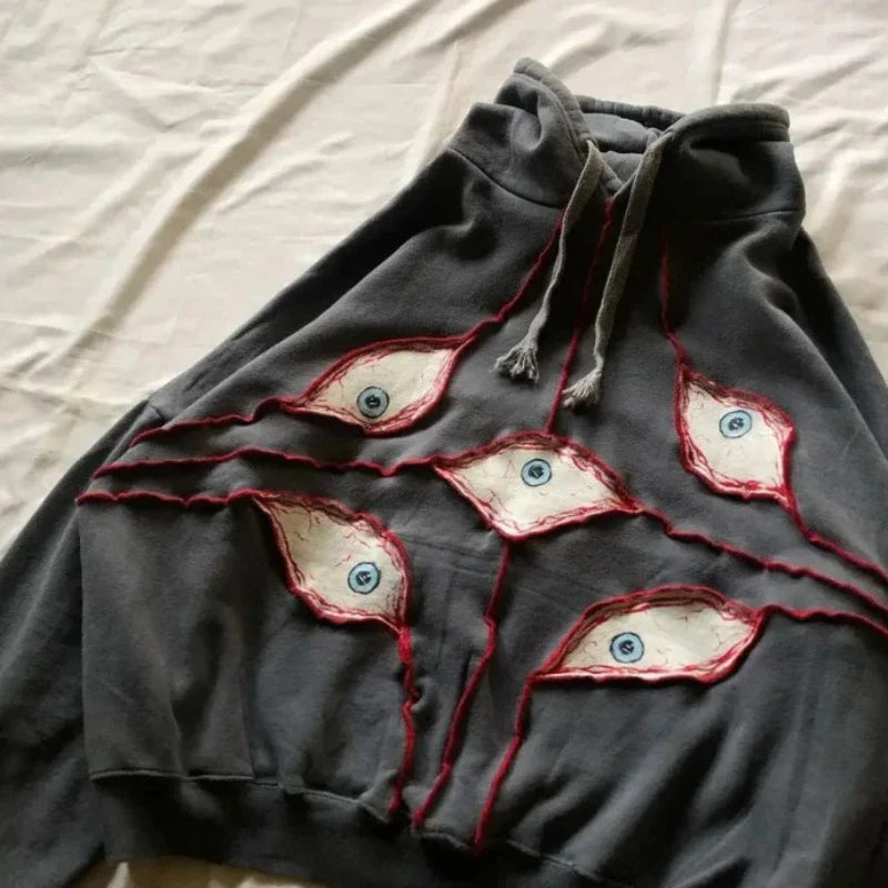 Y2K Hip-Hop Baskılı Kapüşonlu Hoodie