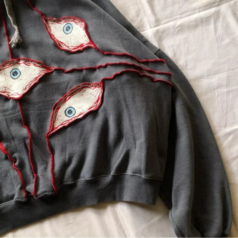 Y2K Hip-Hop Baskılı Kapüşonlu Hoodie