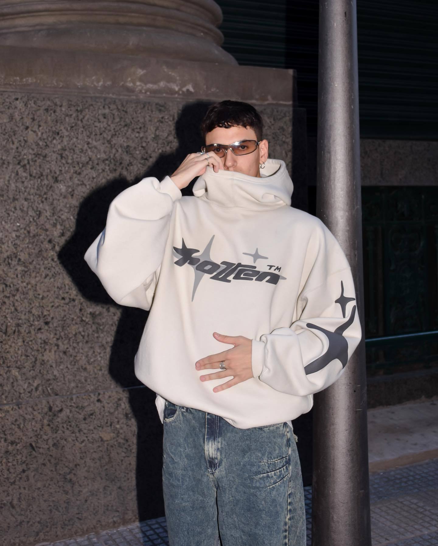 Y2K Galactic Flux Kapüşonlu Sweatshirt