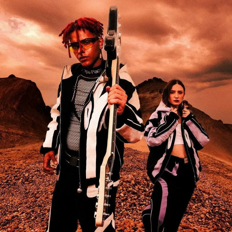 Yüksek Sokak Stili Hip-Hop Rock Kapüşonlu Hoodie